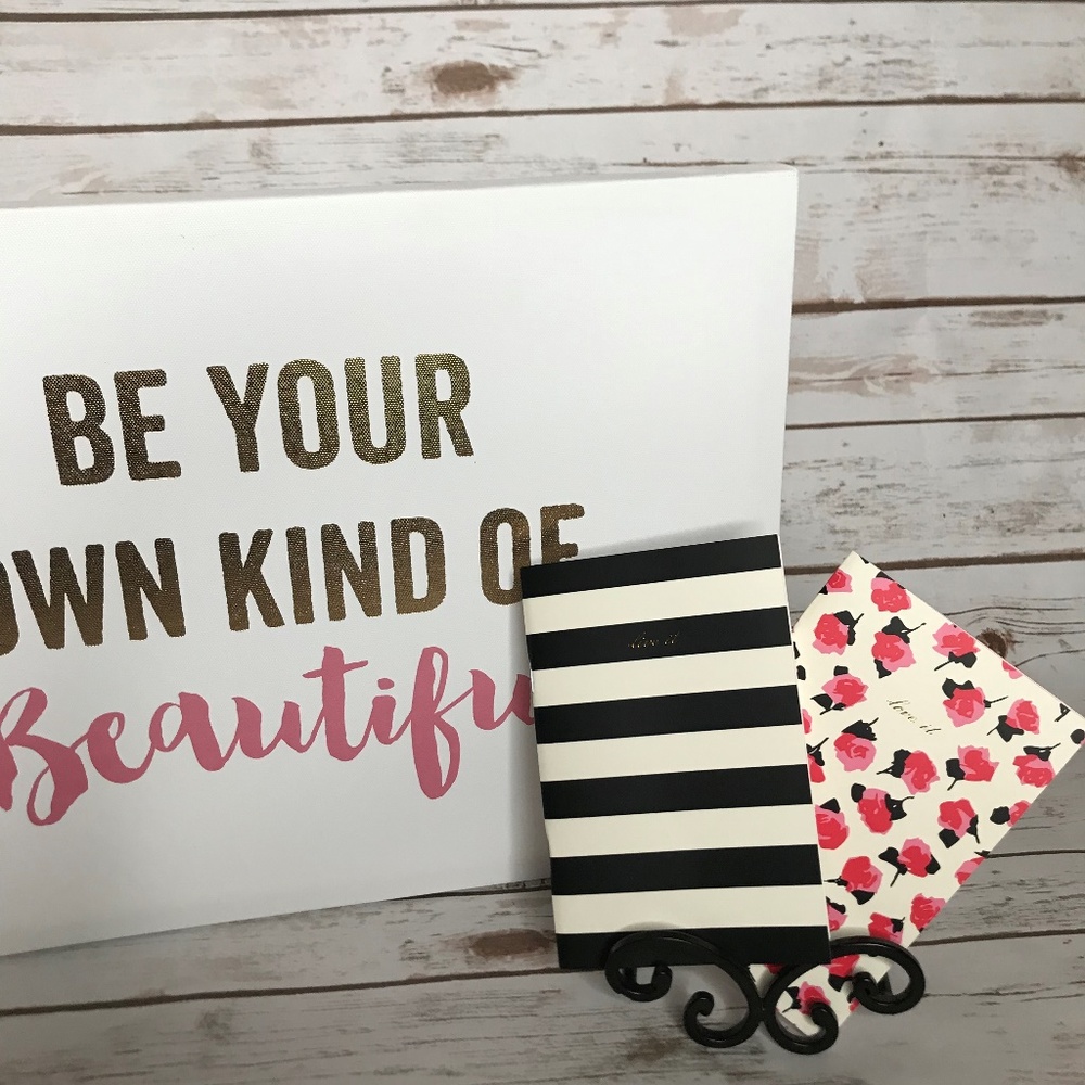 Kate Spade Black Strip Notebook Set
